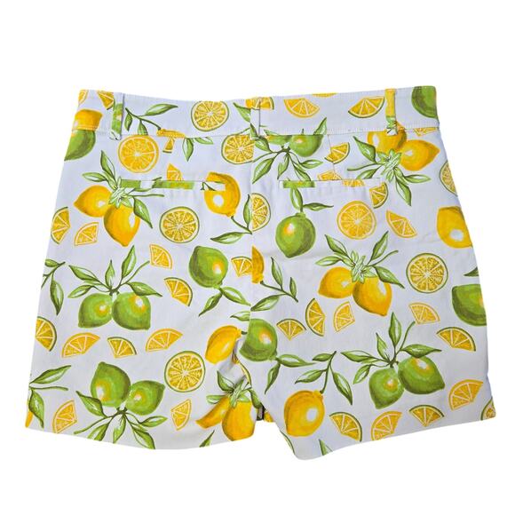 Isaac Mizrahi Size 12 Women Lemon Print Tailored Stretch Sailor Shorts - Picture 5 of 10